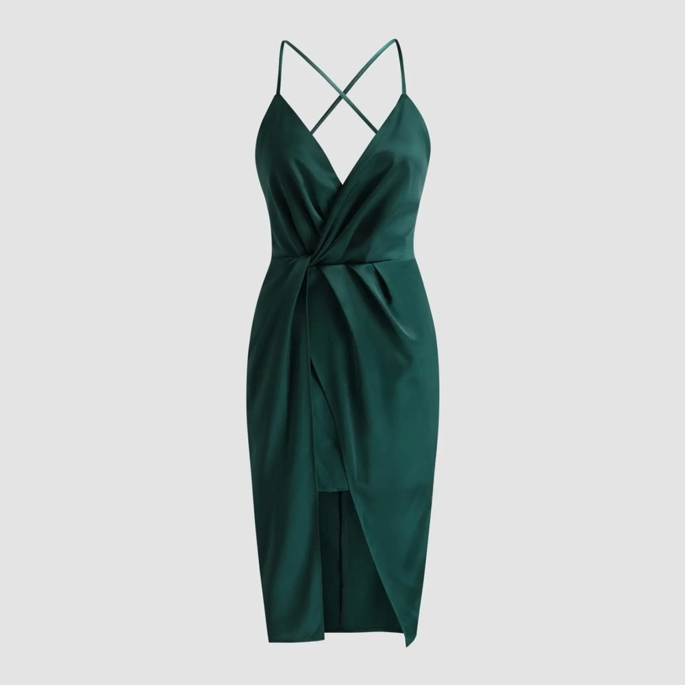 Cider Deep Green High Low Dress